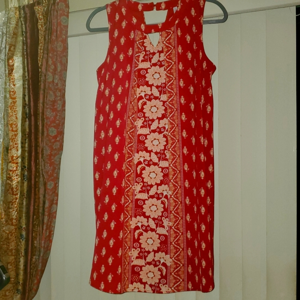 Red and pink baby doll mini dress